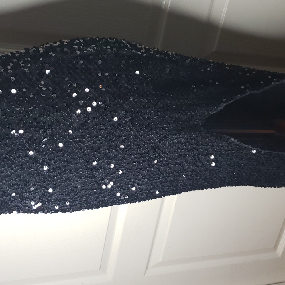 V Neck Spaghetti Adjustable Strap Sequin Dress Si… - image 4